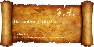 Hohenberg Anita névjegykártya