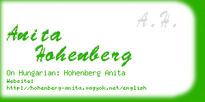 anita hohenberg business card